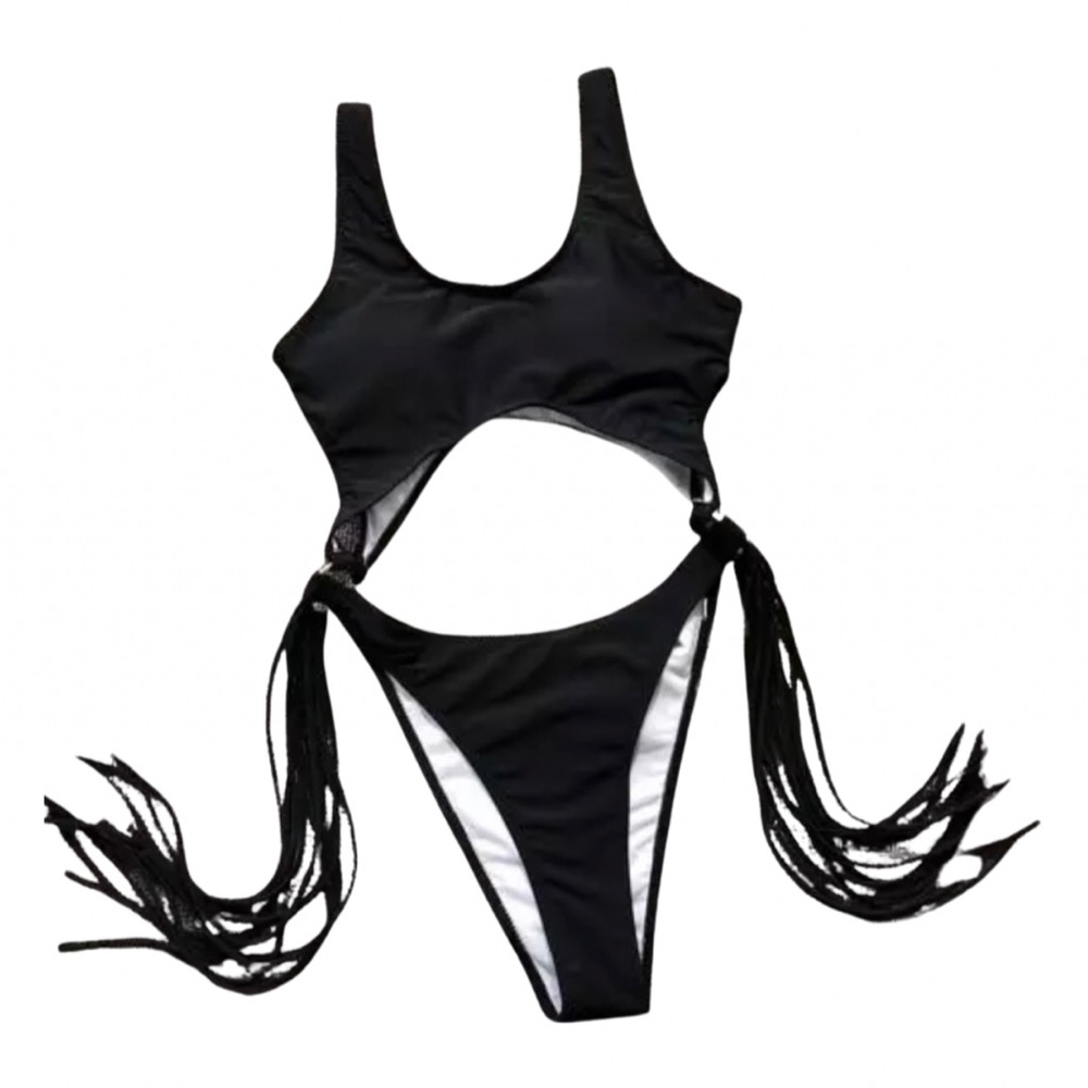 Black One Piece with Fringe 🖤